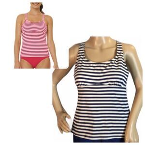 Land's End Striped Tankini With Full Bra Insert 8